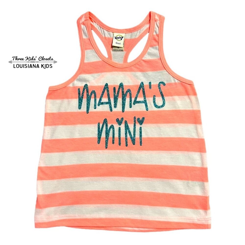 Small Shop 3Y Custom Mama's Mini Striped Racerback Tank Top